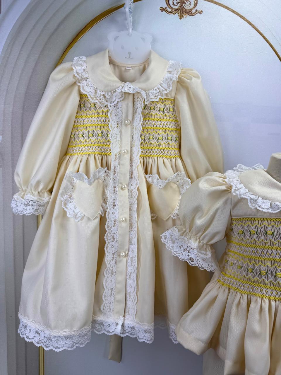 Annalise lemon smocked pyjamas