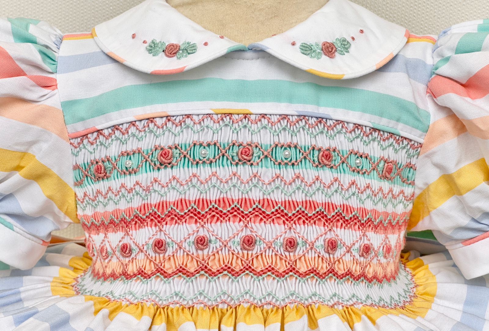 Rainbow smocked dress