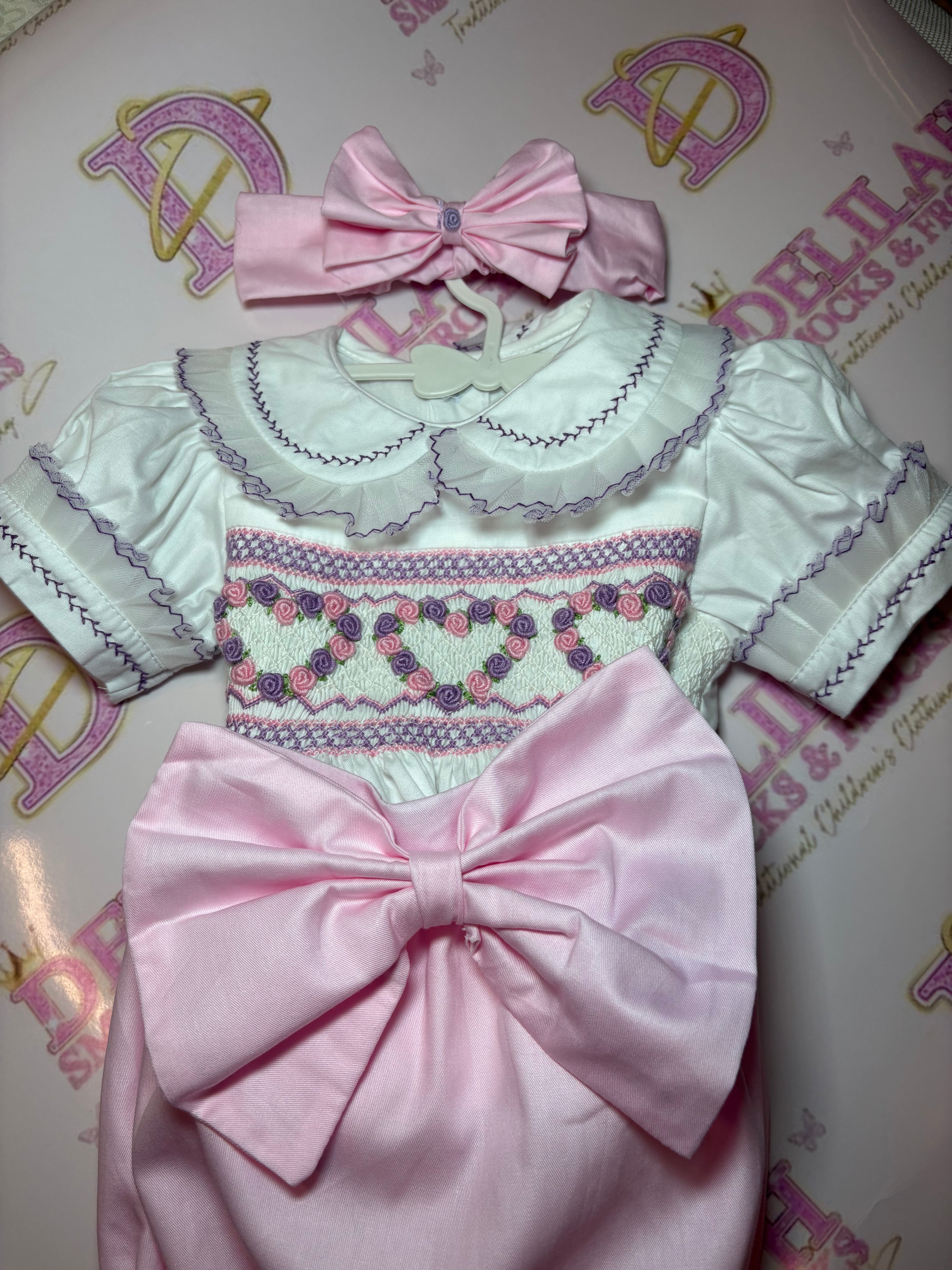 Sofia pink girls romper