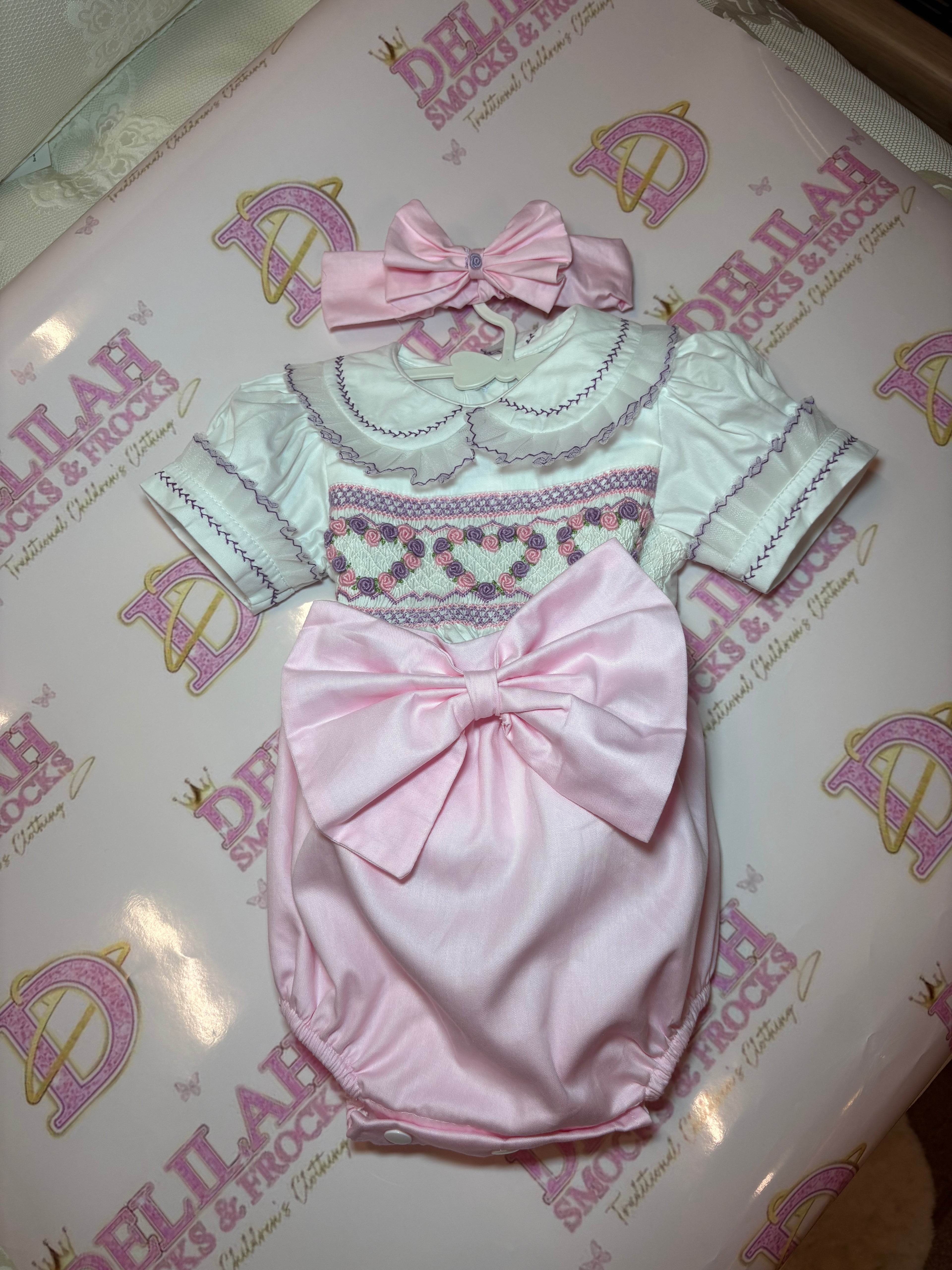 Sofia pink girls romper