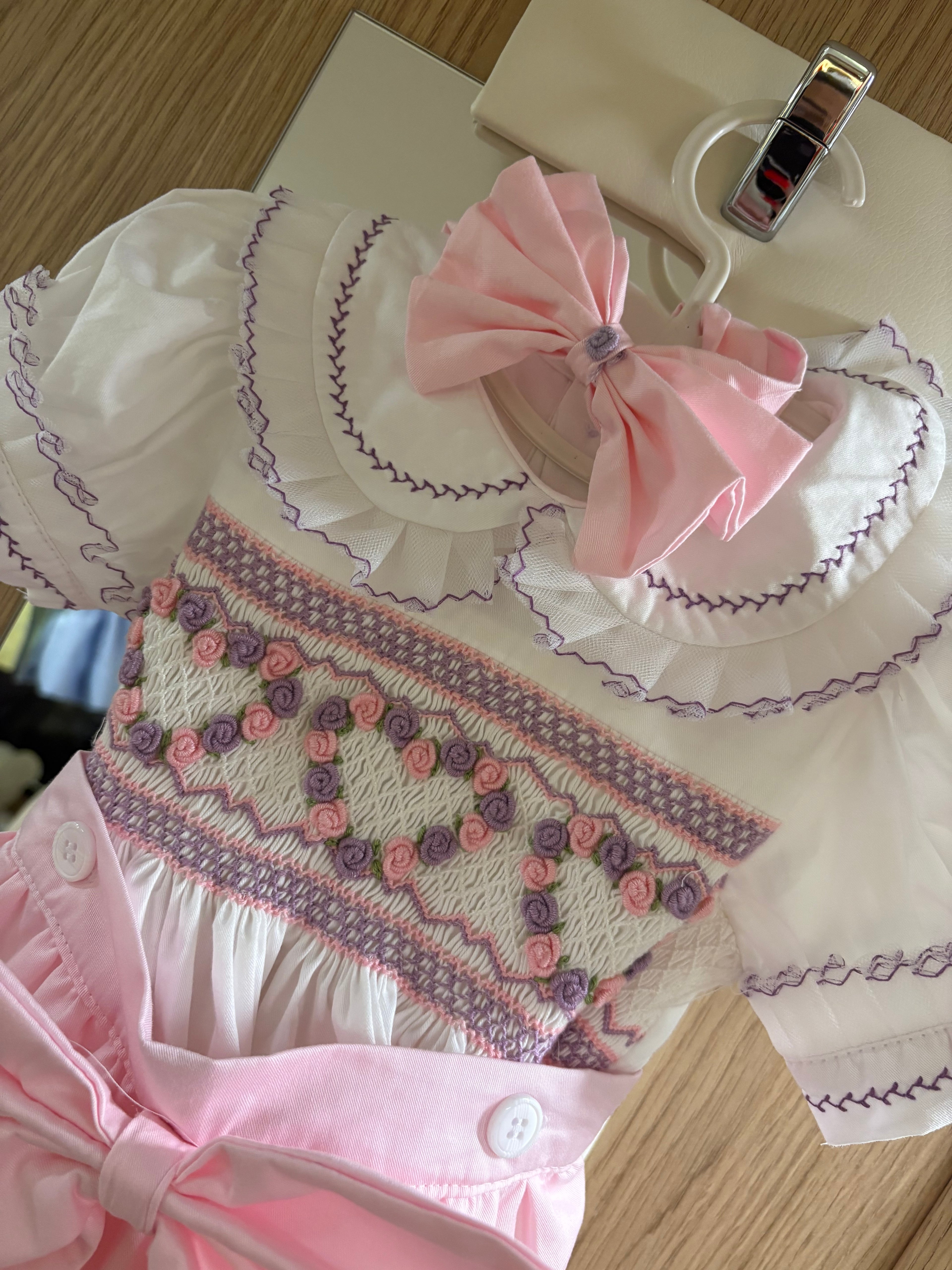 Sofia pink girls romper