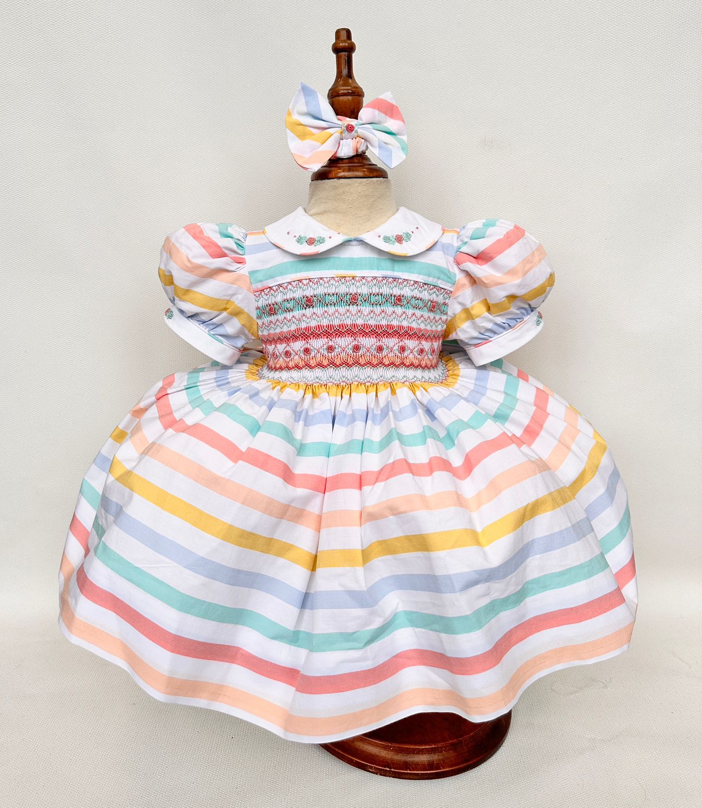 Rainbow smocked dress