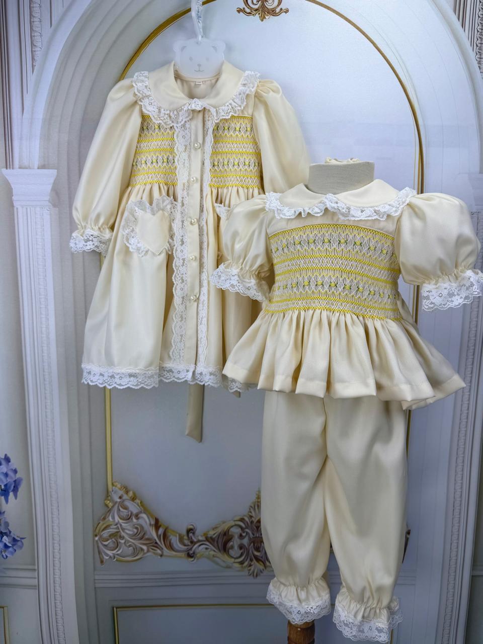 Annalise lemon smocked pyjamas