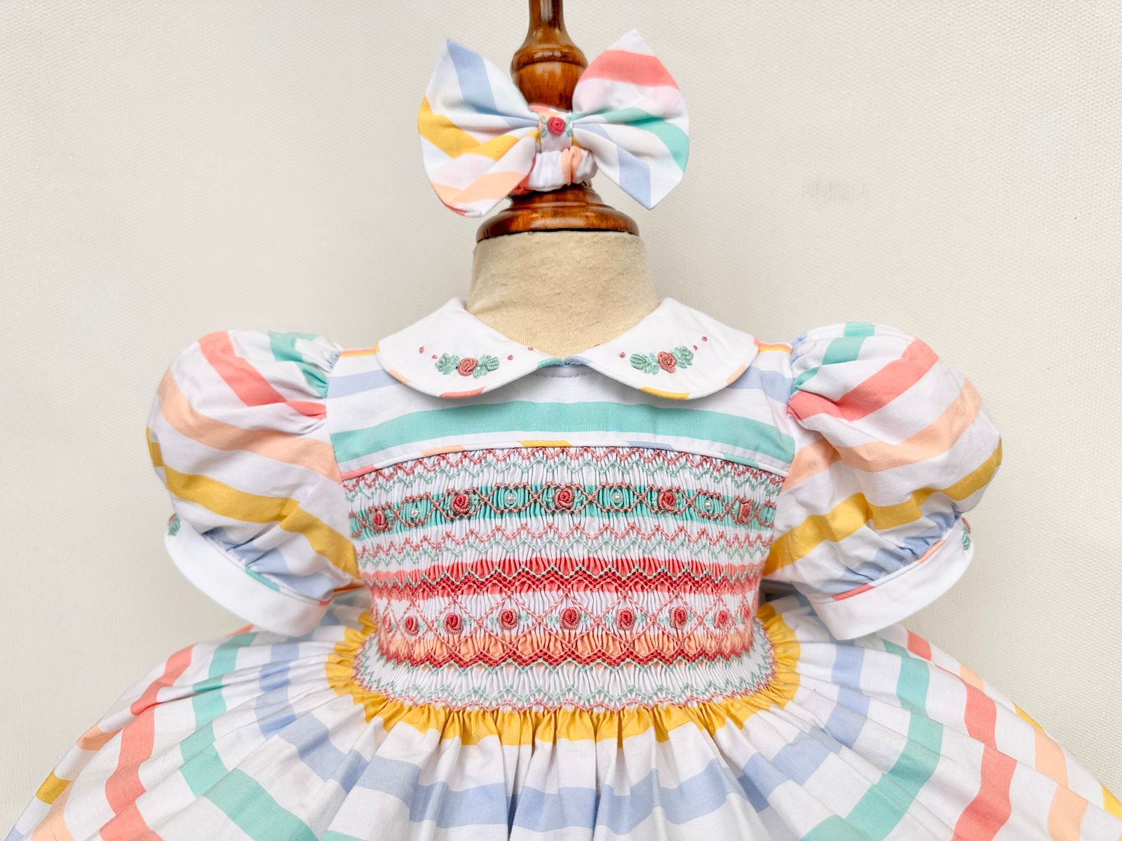 Rainbow smocked dress