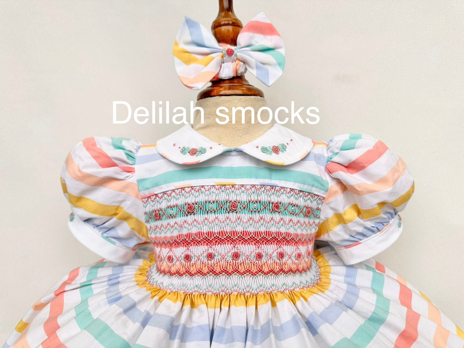Rainbow smocked dress