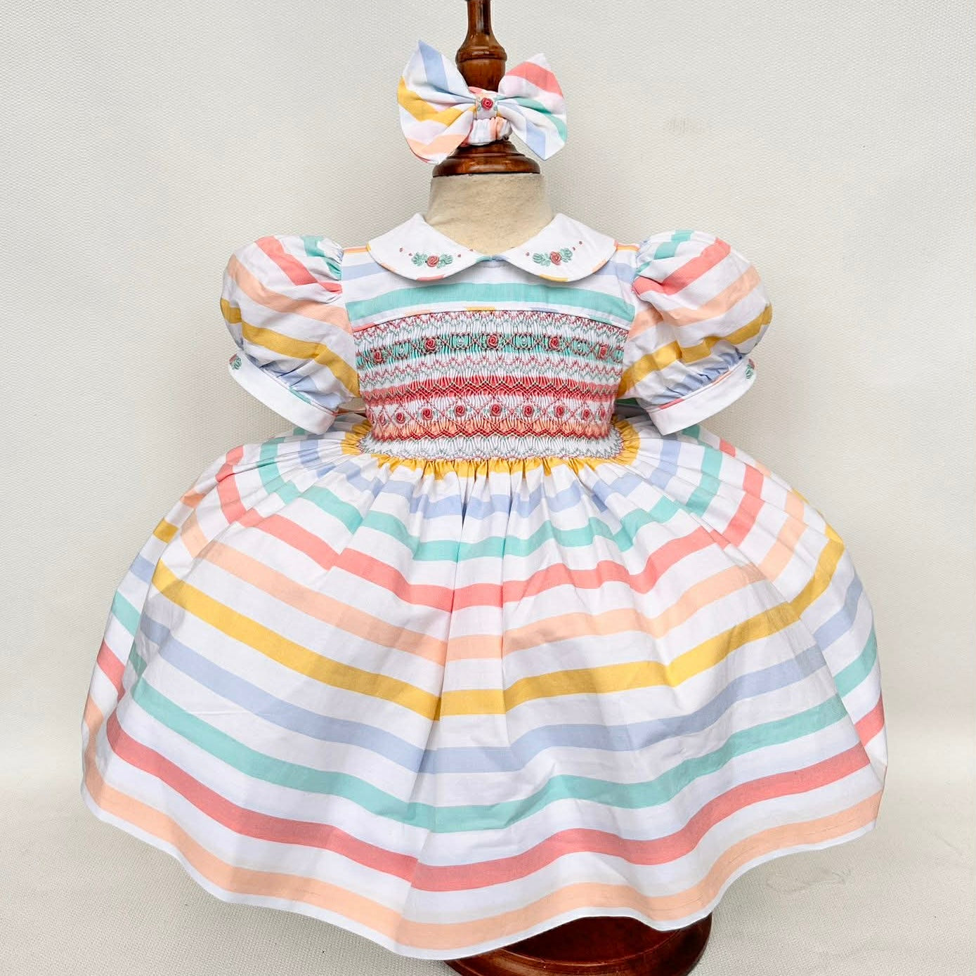 Rainbow smocked dress